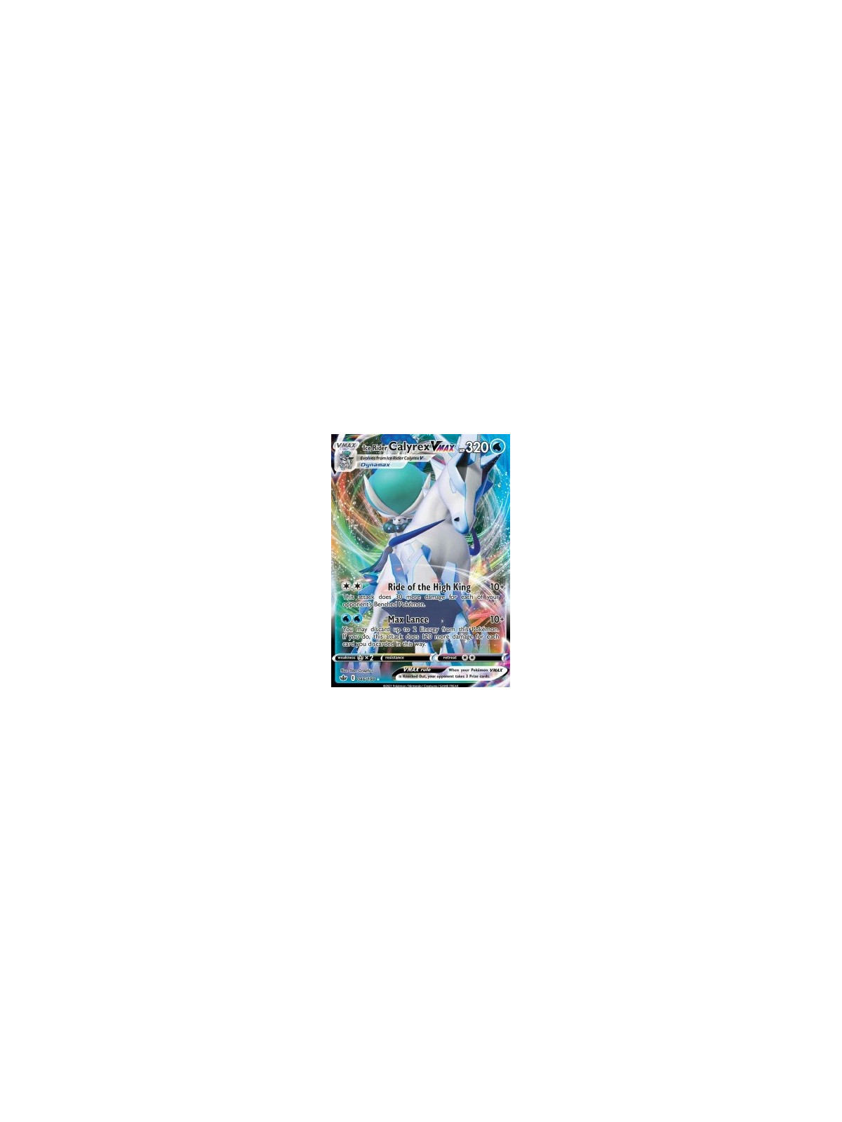 CRE 046 - Ice Rider Calyrex VMAXChilling Reign Chilling Reign€ 4,99 Chilling Reign