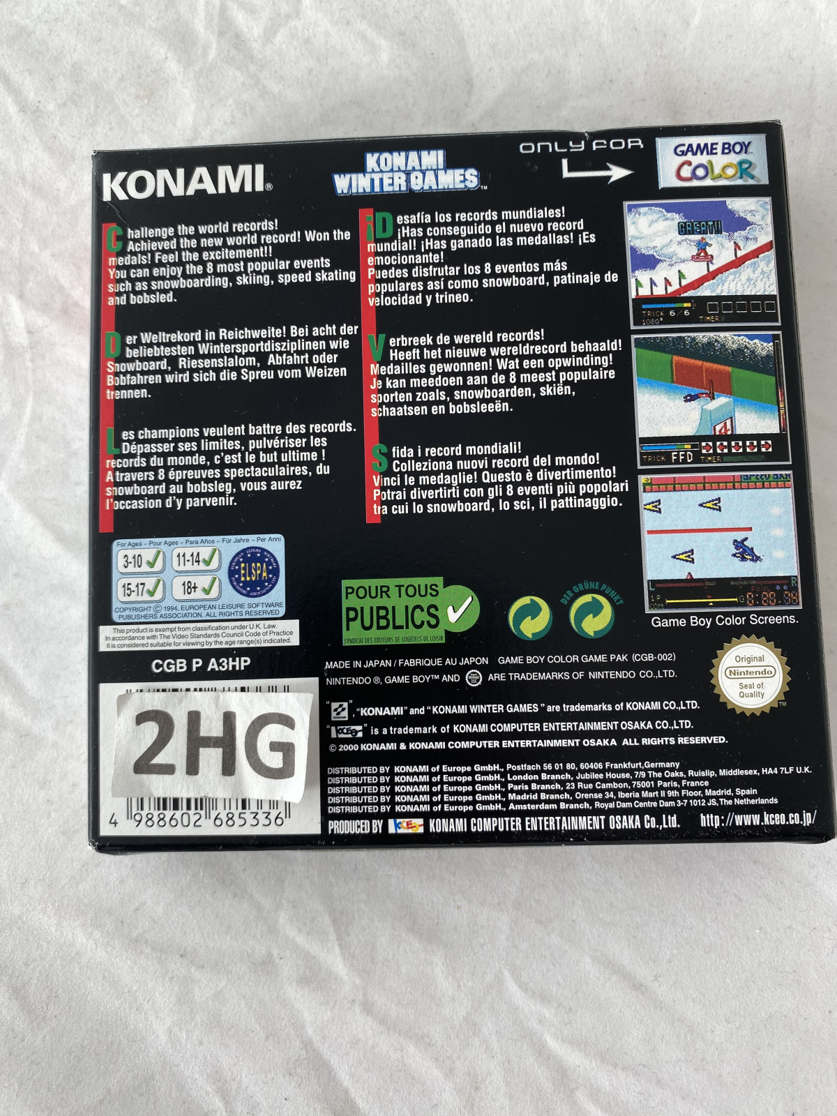 Konami Winter GamesGame Boy Color spellen met doosje CGB-A3HP-EUR€ 19,95 Game Boy Color spellen met doosje
