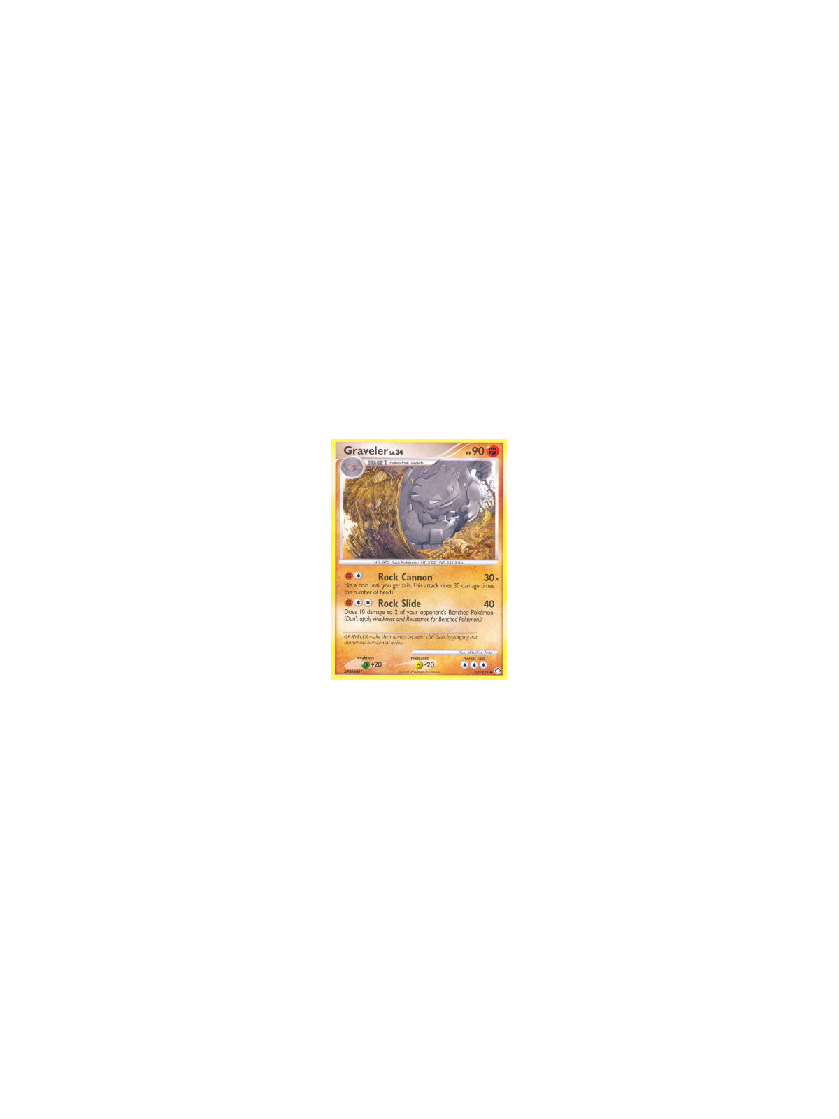 MT 051 - Graveler Lv.34Mysterious Treasures MT 051€ 0,25 Mysterious Treasures