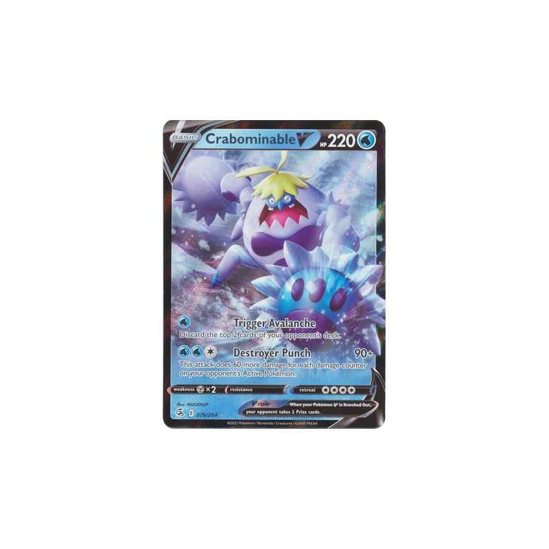crabominable v pokemon card value Crabominable V 248/264 Full Art - Myboost X Sword and Shield 8 - Fusion  Fist