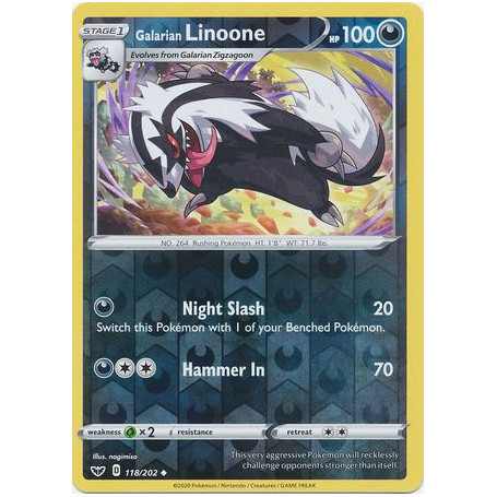 SSH 118 - Galarian Linoone - Reverse Holo