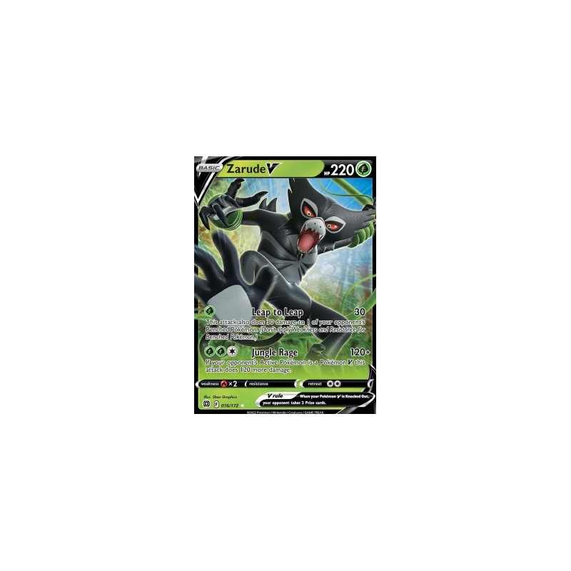 zarude pokemon card value Zarude 016/072 Pokemon TCG Shining Fates Rare Reverse Holo NM main image 0