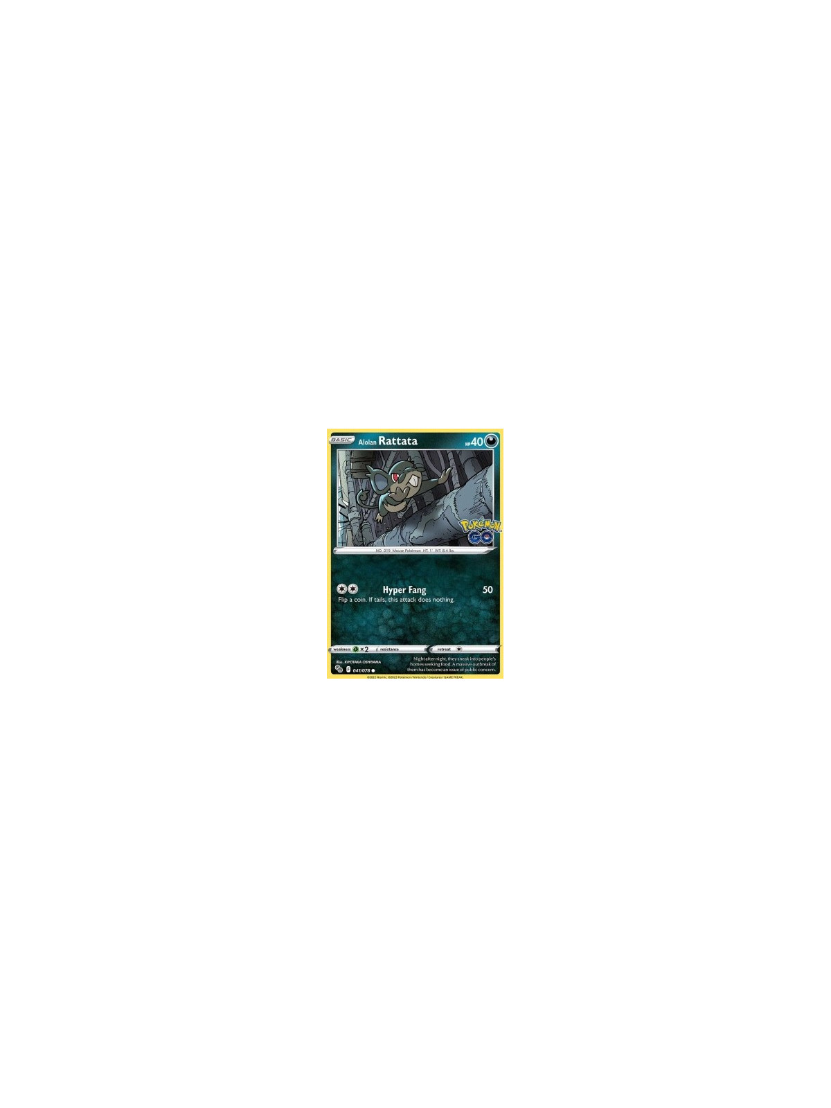 PGO 041 - Alolan Rattata - Reverse Holo