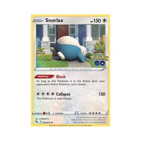 PGO 055 - Snorlax - Reverse Holo