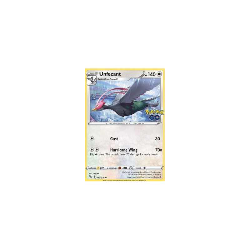 PGO 063 - Unfezant - Reverse HoloPokémon Go Pokémon Go€ 0,40 Pokémon Go