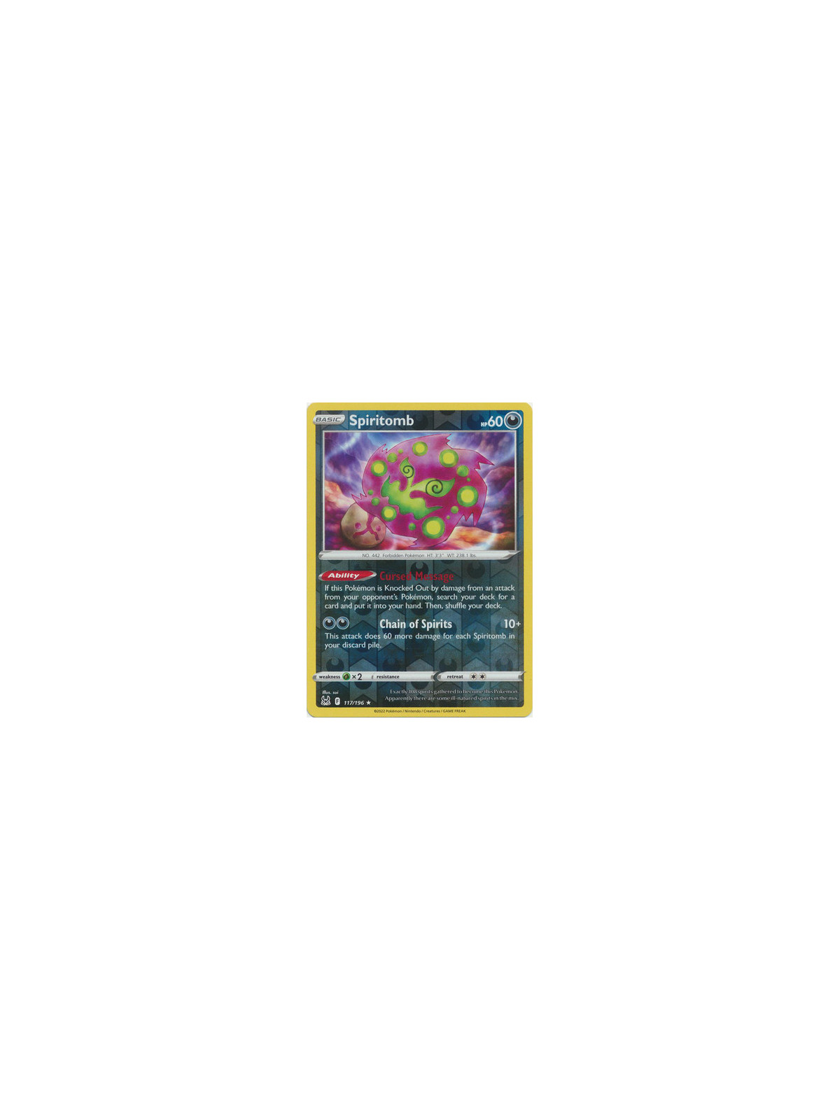 LOR 117 - Spiritomb - Reverse HoloLost Origin Lost Origin€ 0,35 Lost Origin