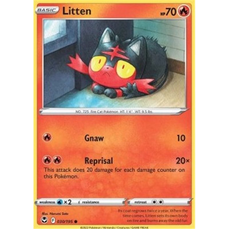 SIT 030 - Litten - Reverse Holo Silver Tempest buy Pokemon cards 2hg nl