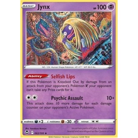 SIT 062 - Jynx - Reverse HoloSilver Tempest Silver Tempest€ 0,35 Silver Tempest