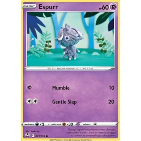 SIT 081 - Espurr - Reverse HoloSilver Tempest Silver Tempest€ 0,35 Silver Tempest