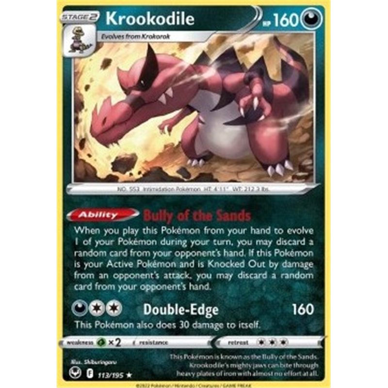 SIT 113 - Krookodile - Reverse HoloSilver Tempest Silver Tempest€ 0,75 Silver Tempest
