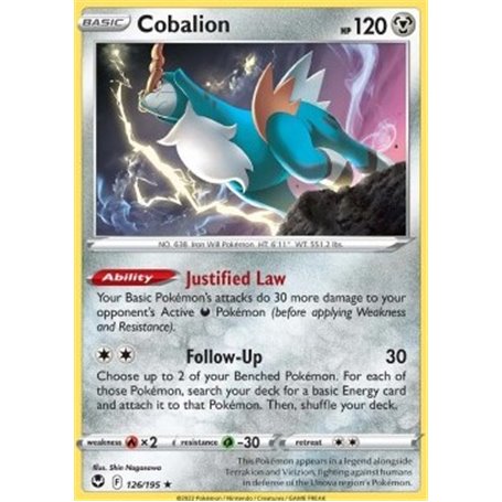 SIT 126 - Cobalion - Reverse HoloSilver Tempest Silver Tempest€ 0,45 Silver Tempest