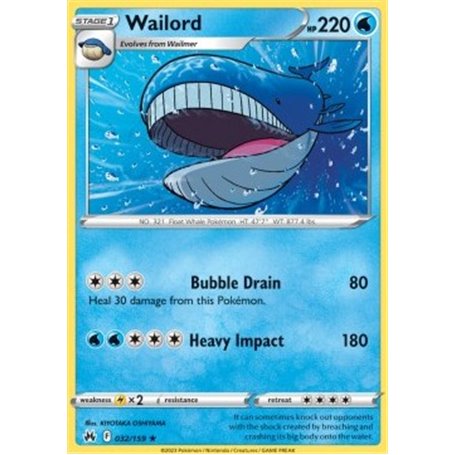 CRZ 032 - Wailord - Reverse Holo