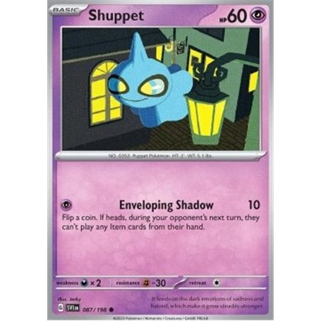 SV1en 087 - Shuppet - Reverse HoloScarlet & Violet Scarlet & Violet€ 0,35 Scarlet & Violet