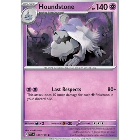 SV1en 106 - Houndstone - Reverse HoloScarlet & Violet Scarlet & Violet€ 0,50 Scarlet & Violet