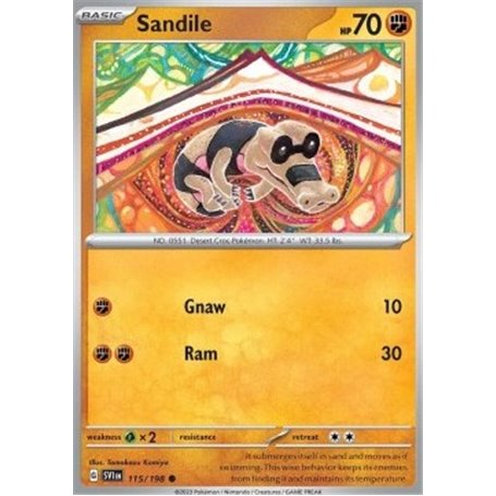 SV1en 115 - Sandile - Reverse HoloScarlet & Violet Scarlet & Violet€ 0,35 Scarlet & Violet