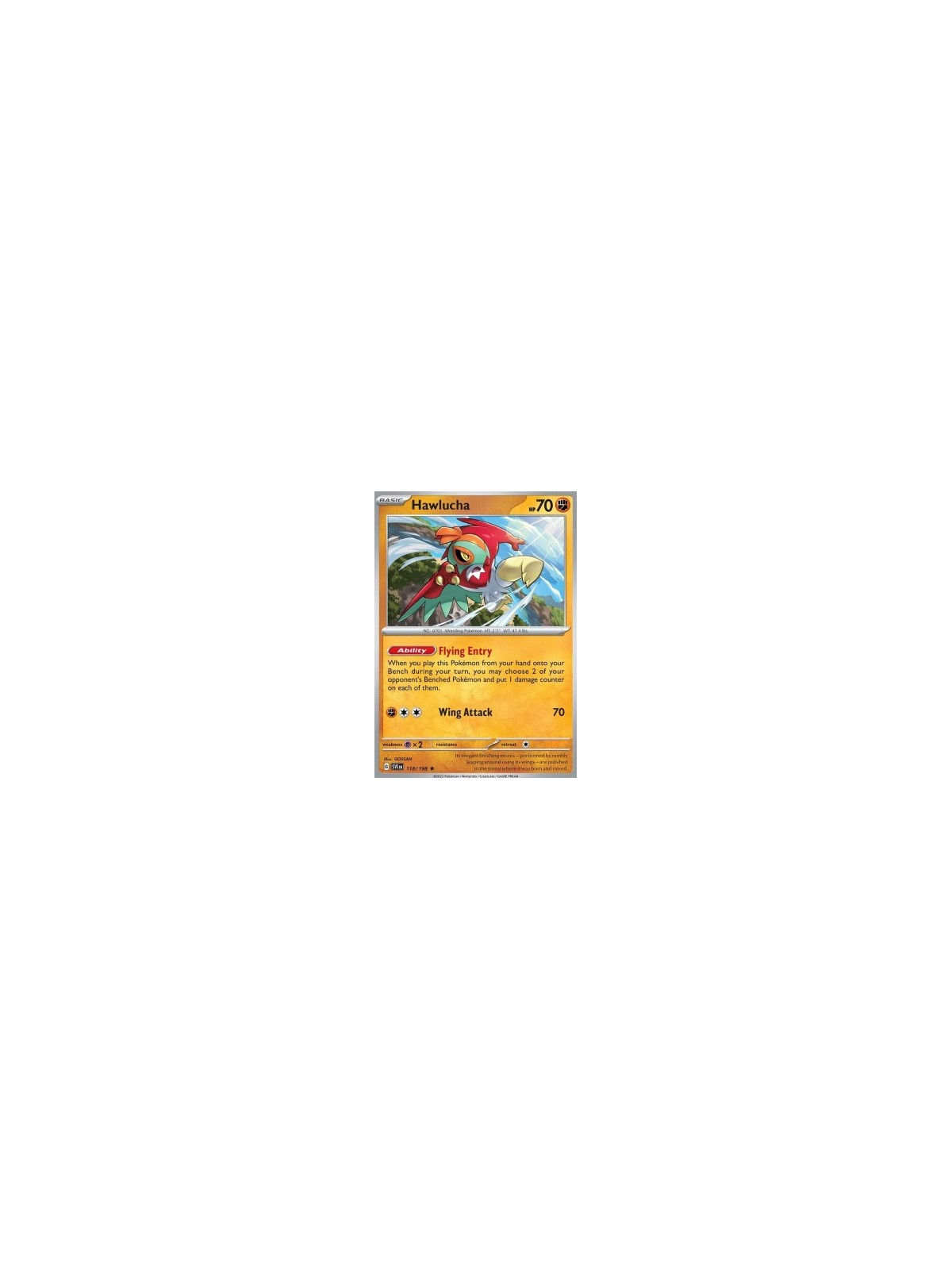 SV1en 118 - Hawlucha - Reverse HoloScarlet & Violet Scarlet & Violet€ 0,75 Scarlet & Violet