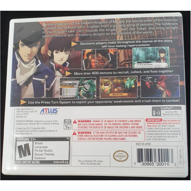 Shin Megami Tensei IV Nintendo3Ds