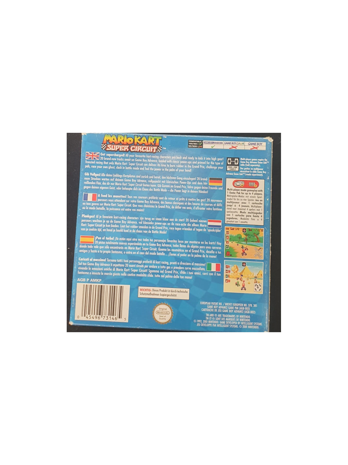 Mario Kart Super Circuit Nintendo GameBoy Advance PAL