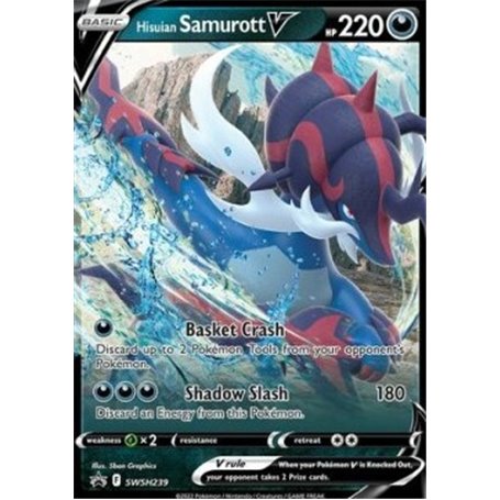 SWSH 239 - Hisuian Samurott VSWSH Black Star Promo's SWSH Black Star Promos€ 2,99 SWSH Black Star Promo's