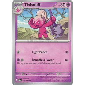 PAL 103 - Tinkatuff - Reverse Holo PAL 103 - Tinkatuff - Reverse HoloPaldea Evolved Paldea Evolved€ 0,35 Paldea Evolved