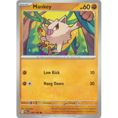 PAL 106 - Mankey - Reverse HoloPaldea Evolved Paldea Evolved€ 0,35 Paldea Evolved