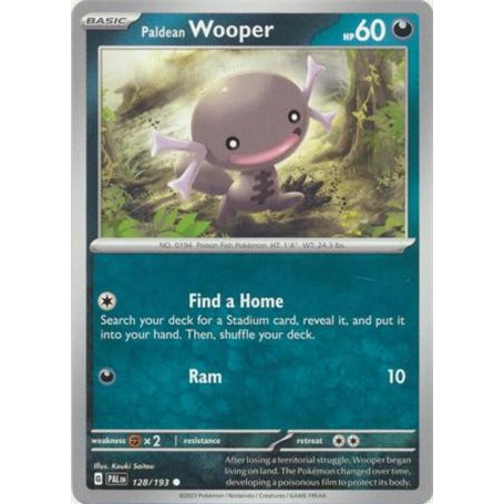 PAL 128 - Paldean Wooper - Reverse HoloPaldea Evolved Paldea Evolved€ 0,35 Paldea Evolved