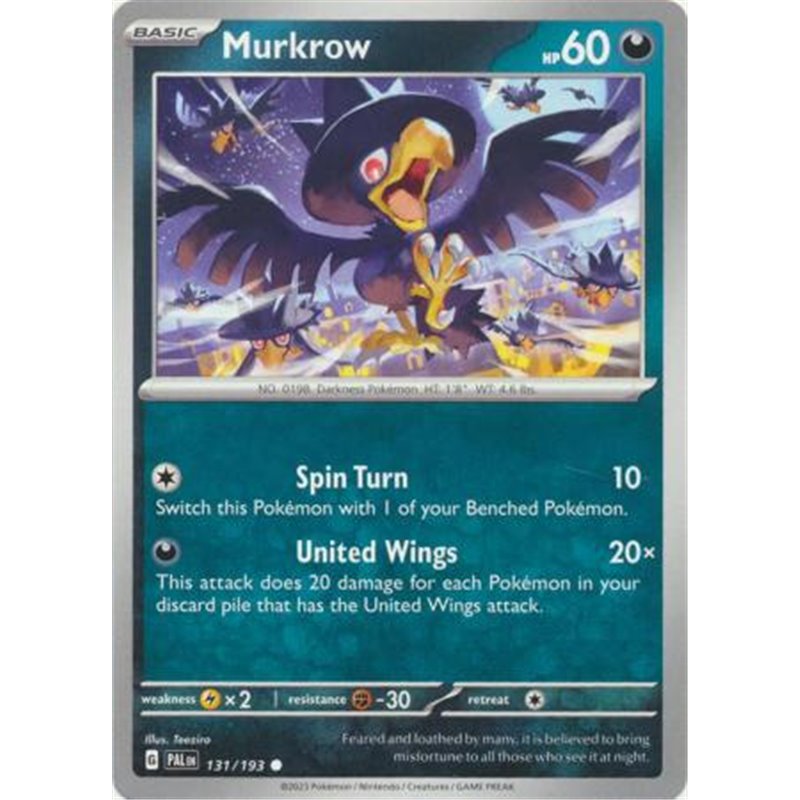 PAL 131 - MurkrowPaldea Evolved Paldea Evolved€ 0,05 Paldea Evolved