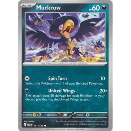 PAL 131 - MurkrowPaldea Evolved Paldea Evolved€ 0,05 Paldea Evolved