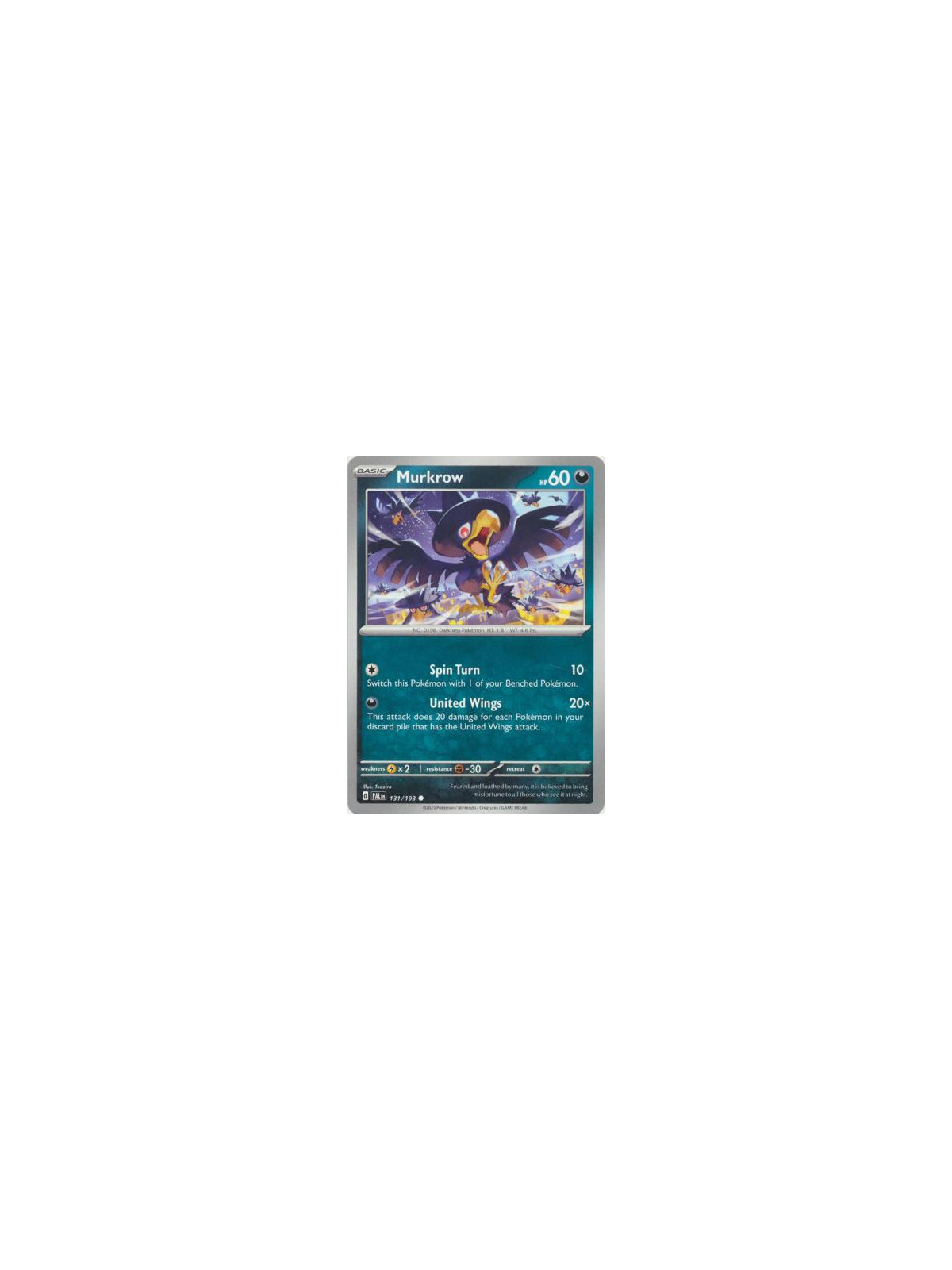 PAL 131 - MurkrowPaldea Evolved Paldea Evolved€ 0,05 Paldea Evolved