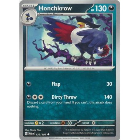 PAL 132 - HonchkrowPaldea Evolved Paldea Evolved€ 0,05 Paldea Evolved