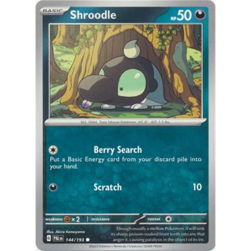 PAL 144 - Shroodle - Reverse HoloPaldea Evolved Paldea Evolved€ 0,35 Paldea Evolved
