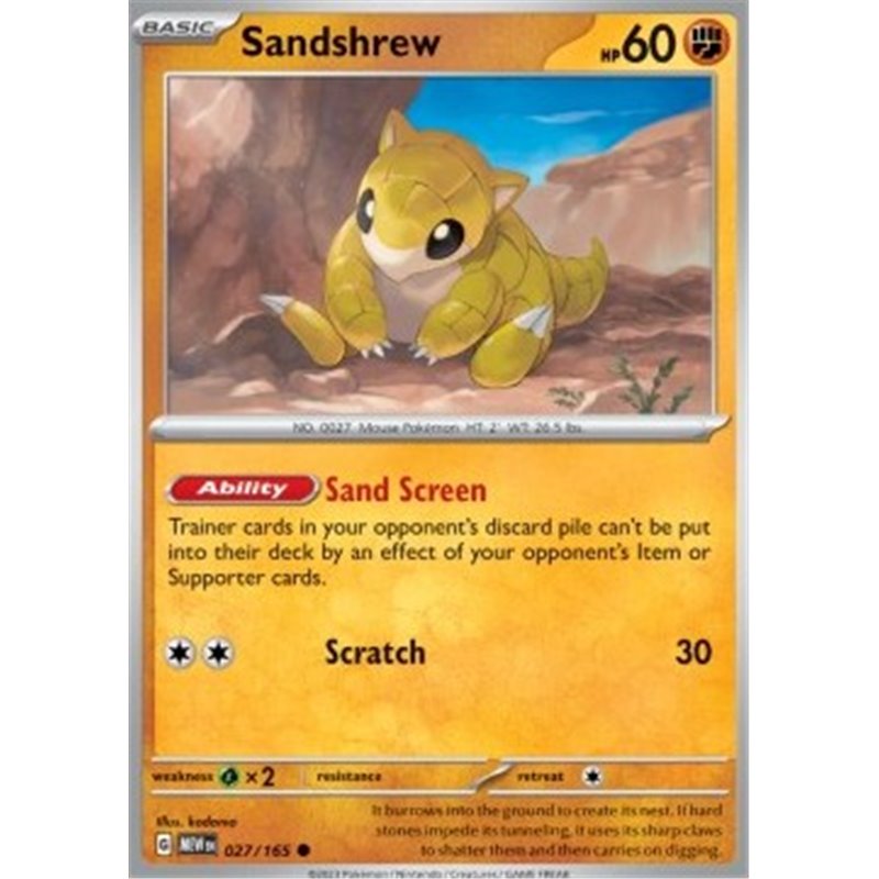 MEW 027 - Sandshrew - Reverse Holo