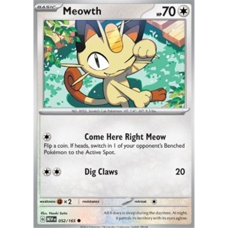 MEW 052 - Meowth - Reverse Holo