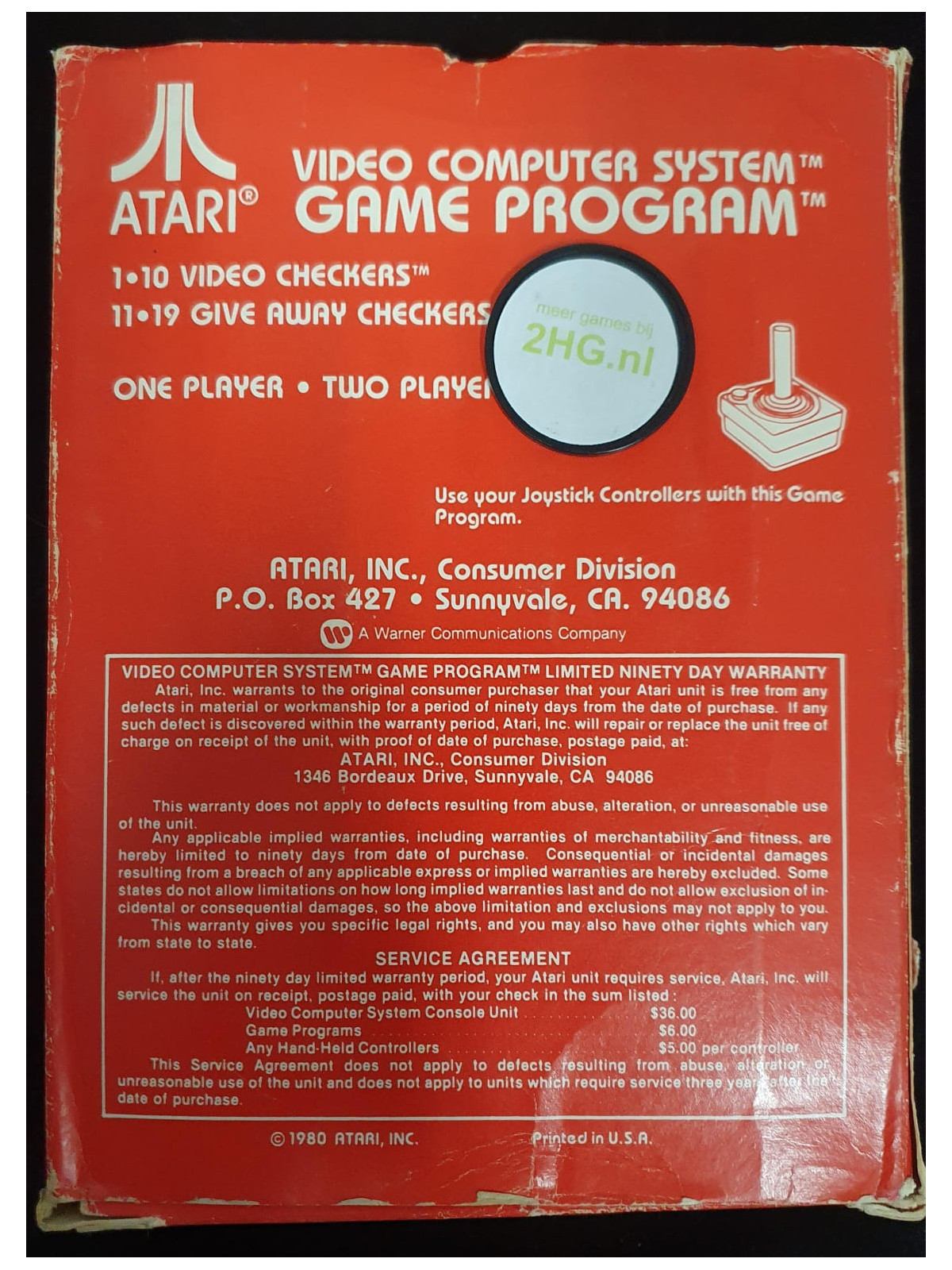 Video Checkers - Atari 2600