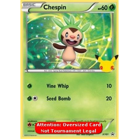 XYPR 001 - Chespin - Set of 3 Sealed - Oversized Cards
