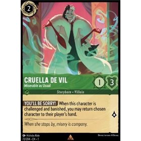 1TFC 072 - Cruella De Vil - Miserable As Usual - Foil 1TFC 072 - Cruella De Vil - Miserable As Usual - Foil