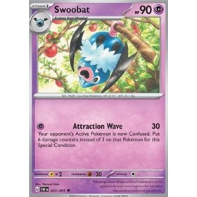 PAF 033 - Swoobat - Reverse Holo PAF 033 - Swoobat - Reverse Holo