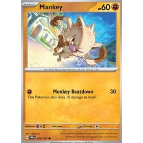 PAF 045 - Mankey - Reverse Holo PAF 045 - Mankey - Reverse Holo