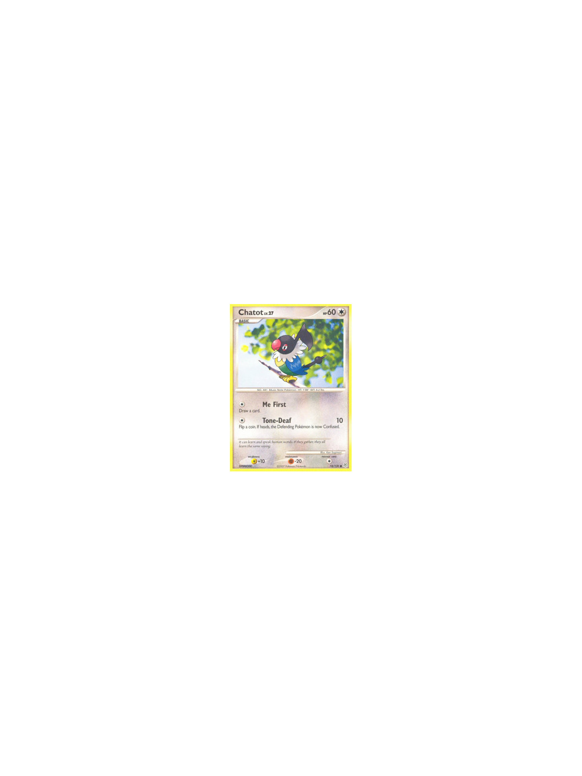 DP 074 - Chatot Lv.27 - Reverse Holo