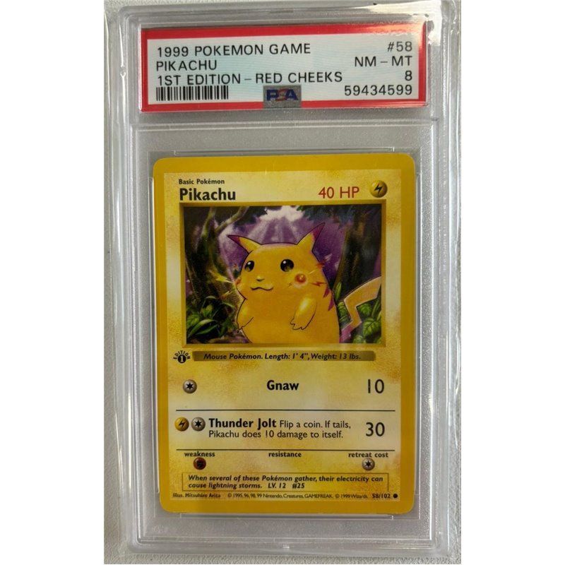 red cheeks pikachu card first edition 1999 POKEMON BASE SET main image 0