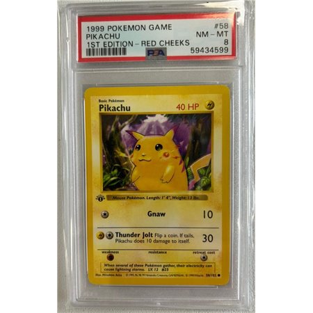 PSA - BS 058 - Pikachu 1st Edition Red Cheeks (8)