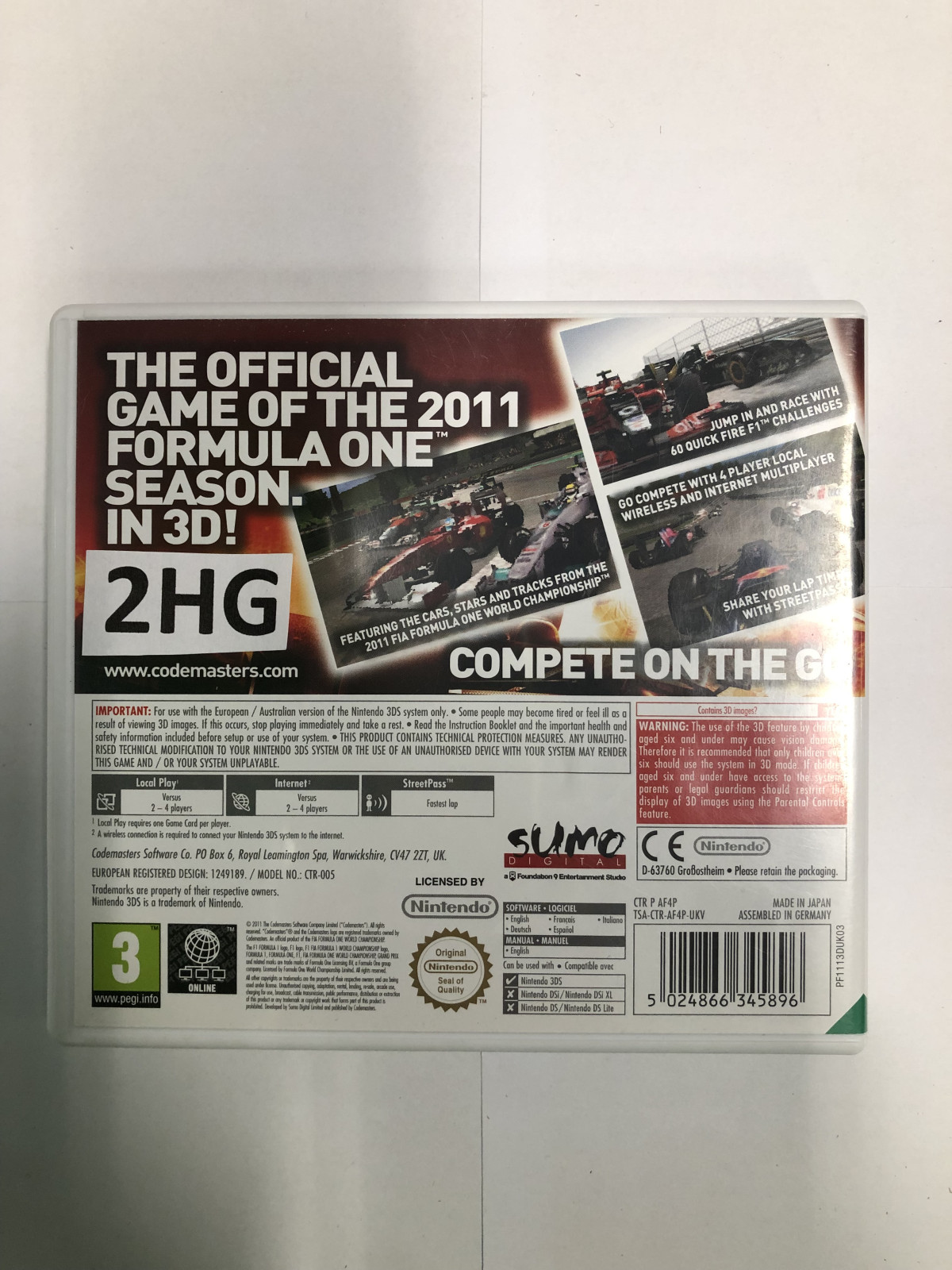 Formula 1 20113DS spellen in doos € 14,95 3DS spellen in doos