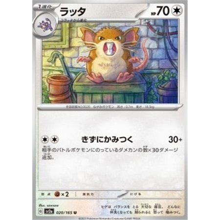 sv2a 020 - Raticate - MasterBall Reverse Holo