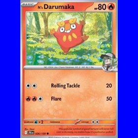 JTG 026 - N's Darumaka - Reverse Holo