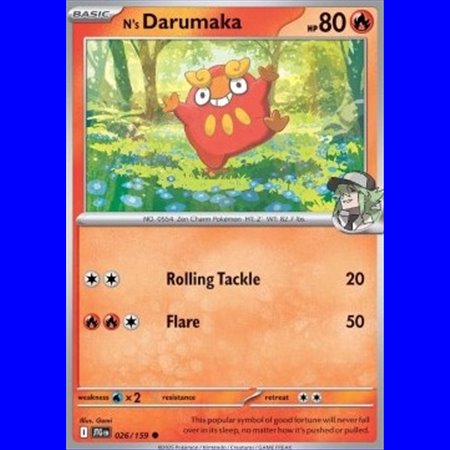JTG 026 - N's Darumaka - Reverse Holo