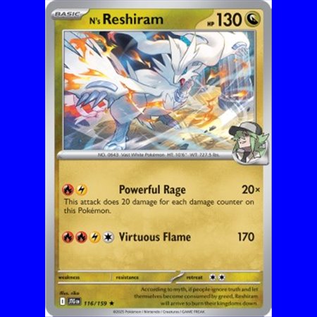 JTG 116 - N's Reshiram - Reverse Holo