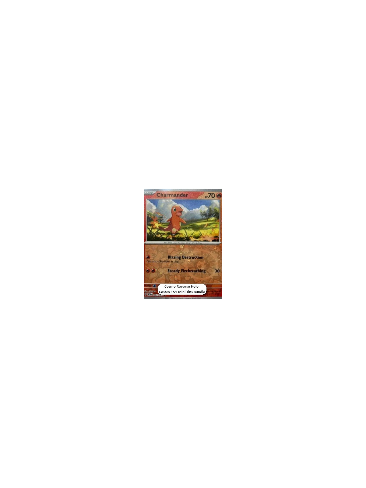 MEW 004 - Charmander - Cosmo Reverse Holo