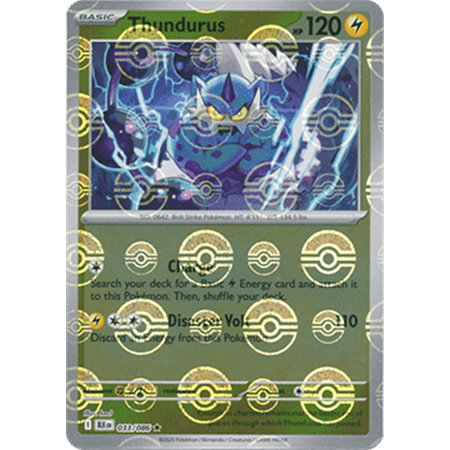 BLK 033 - Thundurus - PokeBall Reverse Holo