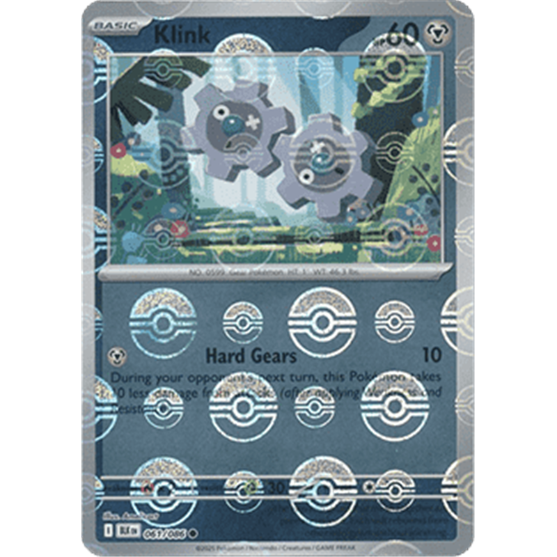BLK 061 - Klink - PokeBall Reverse Holo