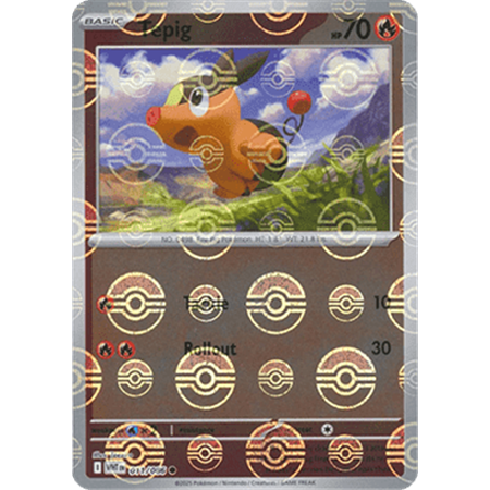 WHT 011 - Tepig - PokeBall Reverse Holo